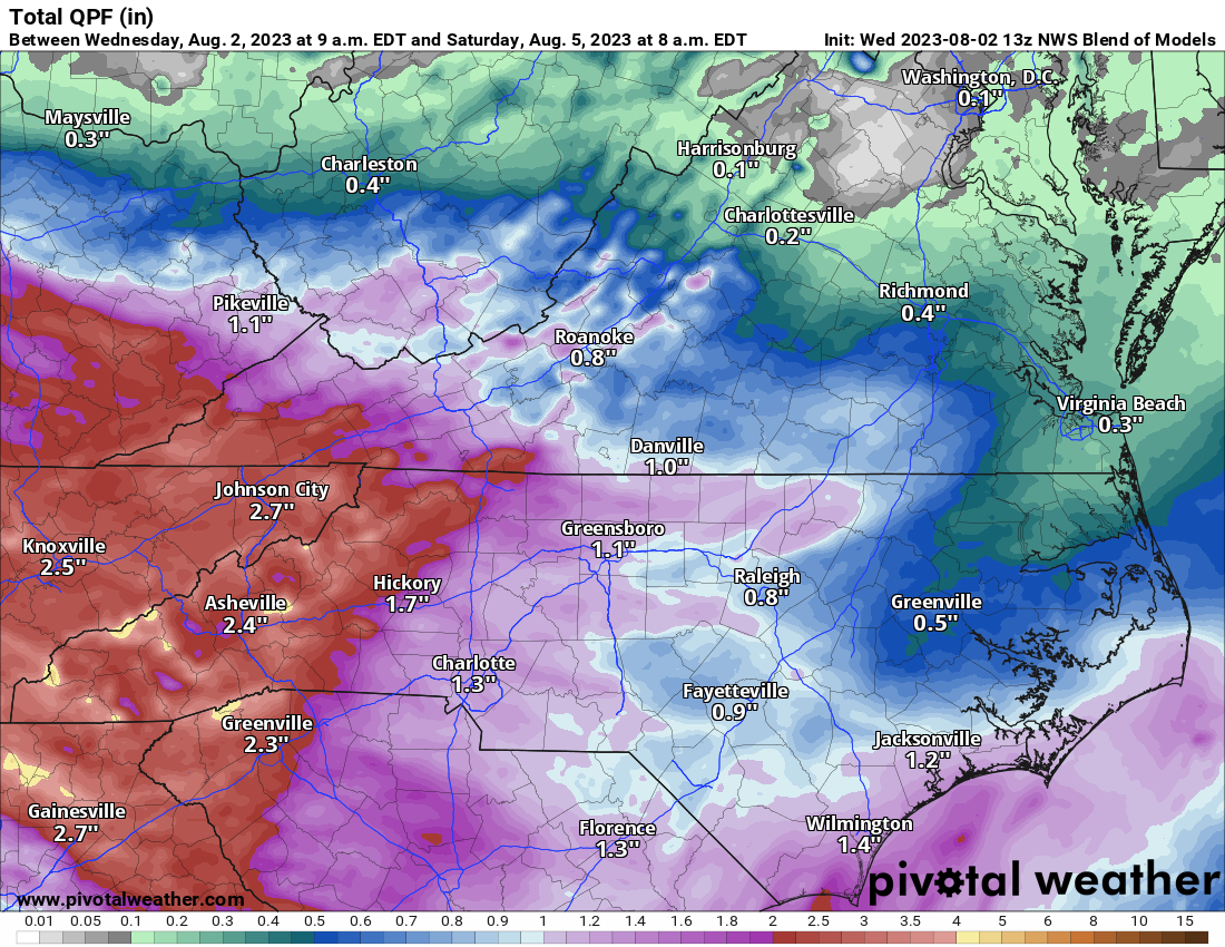 Marginal Risk for Excessive Rainfall Thursday - Rowan County Weather